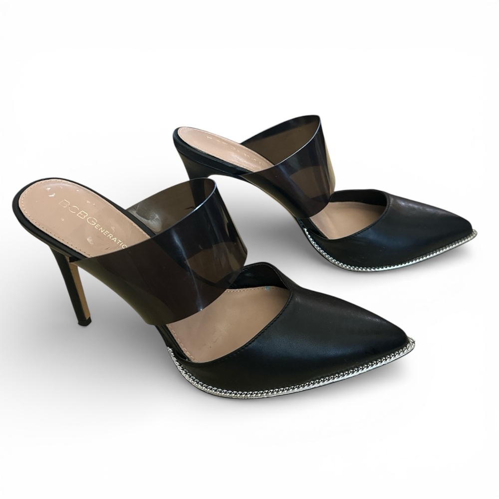 Bcbgeneration Black Clear Strap Pointed Toe Stile… - image 4